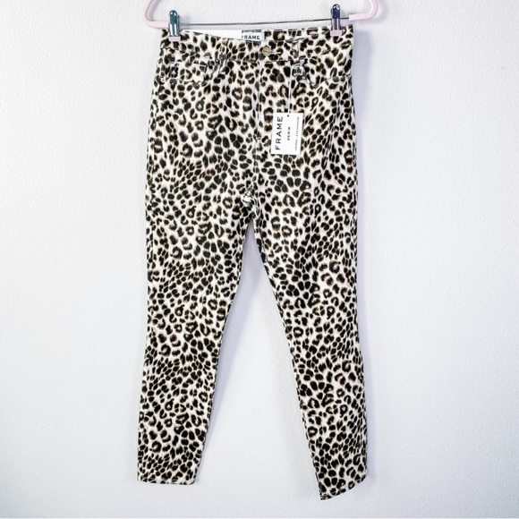 NWT FRAME Leopard High Rise Skinny Jeans - Picture 3 of 7